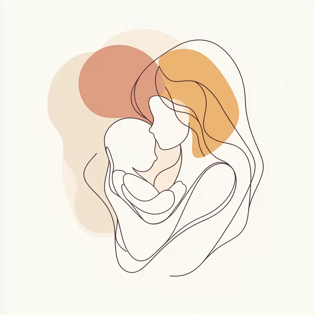 Illustration of mother and baby